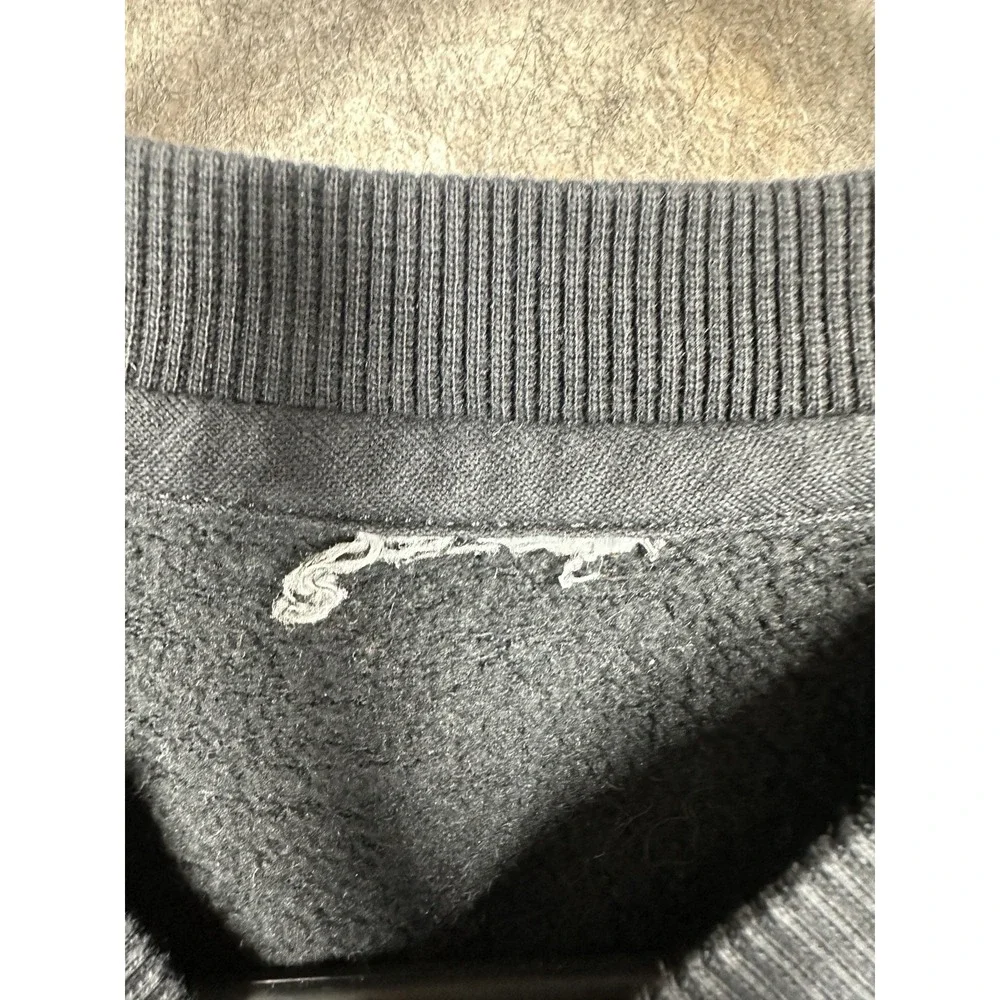 Nike Youth L Club Fleece Oversized Crew Sweatshirt Mini Swoosh Black FD2943 AOP